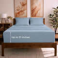 Mellanni California King Sheet Set - 6-Piece Iconic Collection Bedding, (Including 4 Pillowcases), 21-Inch Extra Deep Pocket, Easy Care, Ultra Soft, Cooling Sheets, Brushed Microfiber - Blue Hydrangea