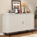 ONBRILL 55" Sideboard Buffet Cabinet with Storage, Storage Cabinet with Sliding Door & Adjustable Shelf, Modern Accent Coffee Bar Console Table for Kitchen, Entryway, Natural White