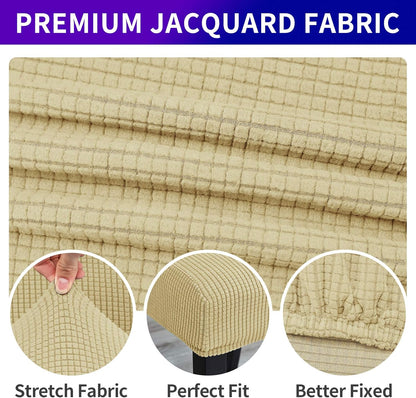 Howhic Stretch Chair Covers for Dining Room Set of 6, Removable Washable Dining Room Chair Covers, Dining Chair Slipcovers Seat Protector, Great Decoration for Home and Banquet (Champagne, 6 Pack)