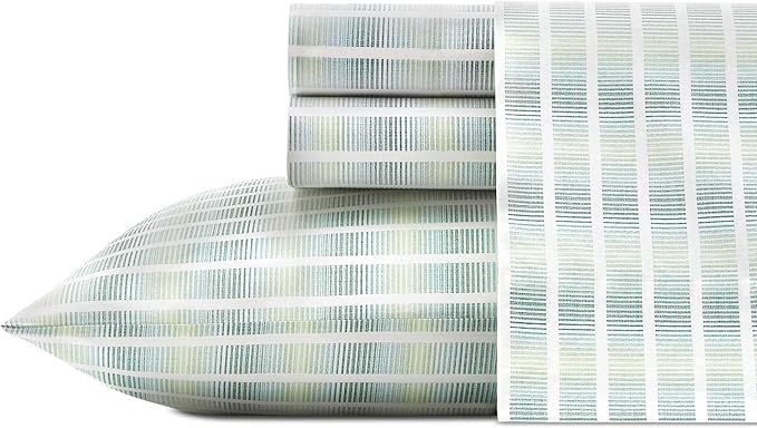 Tommy Bahama - Queen Sheets, Cotton Percale Bedding Set, Crisp & Cool, Stylish Bedding Set (Off The Grid Green, Queen)
