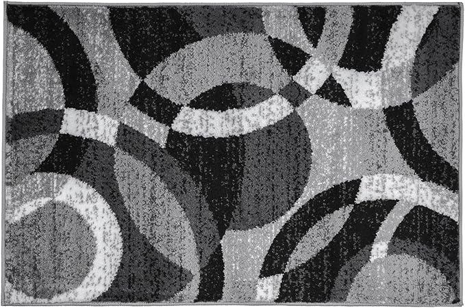 Rugshop Contemporary Abstract Circles Perfect for high Traffic Areas of Your Living Room,Bedroom,Home Office,Kitchen Area Rug 2' x 3' Gray