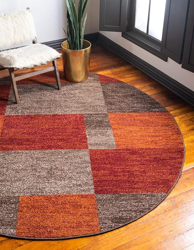 Unique Loom Autumn Collection Area Rug - Providence (8' Round, Multi/ Beige)