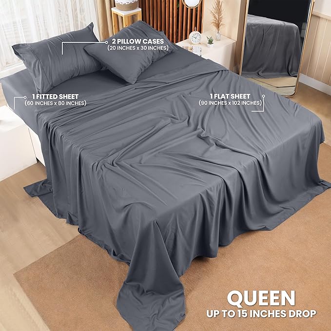 Utopia Bedding Queen Bed Sheets Set - Pack of 10 Sheet Sets - Perfect for Spa, Hotel, & Guest Bedroom - Brushed Microfiber - Shrinkage and Fade Resistant - Easy Care (Grey)