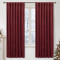 LAMIT Burgundy Red Velvet Curtains 72 Inch for Living Room, Vintage Thermal Insulated Panels Christmas Decor Room Darkening Back Tab and Rod Pocket Drapes for Bedroom/Theater, 2 Panels, 52 x 72 Inch