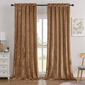 SMILETIME Amber Beige Crushed Velvet Curtains 52x96inch Rod Pocket Luxurious Thermal Insulated Soundproof Drapes Soft and Durable Light-Filtering Window Treatments for Living Room Bedroom, 2 Panels