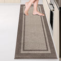 Kitchen Rugs 24" x 84", Non-Slip Machine Washable Kitchen Runner Rugs Floor Mats, Absorbent Comfort Standing Mats for Kitchen, Sink, Laundry and Hallway, Rolled Packaging, Beige & Grayish Brown