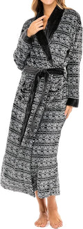 Alexander Del Rossa Plush Robe for Women, Long Fleece Winter Bath Robe, Plus Size