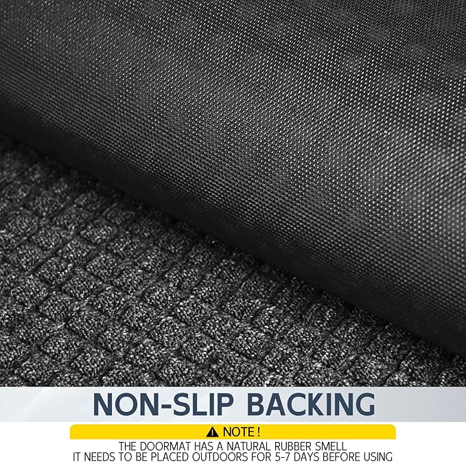Indoor Outdoor Front Door Mats, 60" x 36" Rubber Backing Non Slip Durable Welcome Floor Mats for Patio, Garage Entrance, Stain and Fade Resistant Commercial Doormats for High Traffic
