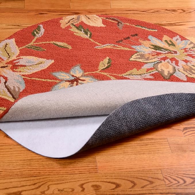 2' Round Non-Slip Rug Pad, Reversible Gripper, Non Skid Pads for Hardwood, Vinyl, Tile, Laminate Floors, Keep Area Rugs Secure, Natural Materials Safe for Indoor Flooring, ¼” Thick