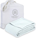 Threadmill Luxury Cotton Blankets for King Size Bed | All-Season Cozy 100% Cotton King Size Blanket | Aster Jacquard Soft & Lightweight Coverlet | Light Blue