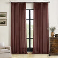 Brown Red Linen Pinch Pleated Curtains 102 Inches Long for Living Room Pleated Drapes Hooks Back Tab Thick Linen Textured Boho Farmhouse Country Terracotta Maroon 102 Inch Curtain for Dining Bedroom