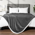 Pavilia Sherpa Fleece Blanket for Bed, King Size, Dark Grey, Plush Soft Fuzzy, Reversible Winter Blanket for Women & Men, 90x108 Inches