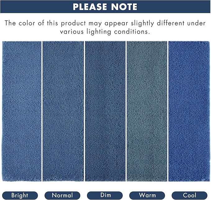 Madison Park Signature Marshmallow Bathroom Rug Non Slip, Luxrurious Plush Bath Mat, Absorbent, Quick Dry, Spa Design Bath Room Décor, 20x30, Navy