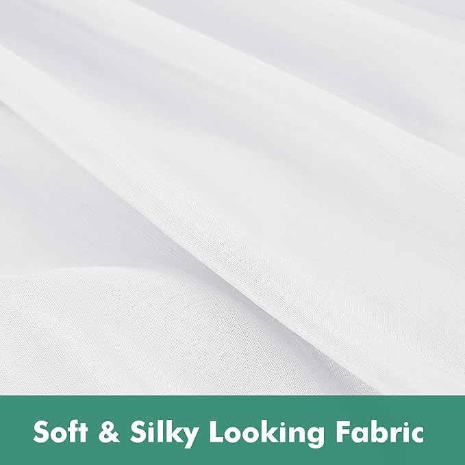 Biscaynebay Wrap Around Bed Skirts with Split Corners for King Beds 18" Drop, White Adjustable Elastic Dust Ruffles Easy Fit Wrinkle Resistant Silky Luxurious Fabric Machine Washable