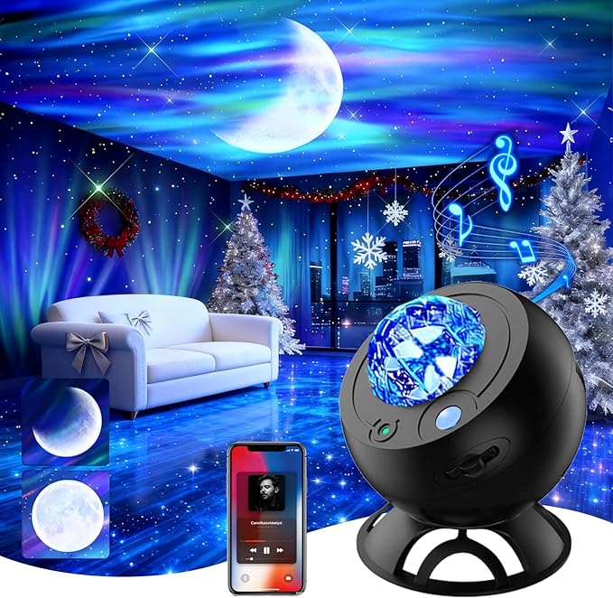 Aurora Projector,16-Color Star Projector,Moon Light Galaxy Projector,Supports USB Storage and Playback,Suitable for Children's bedrooms,Living Room Decoration,Christmas Gifts for Teenagers