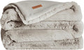 UnHide Marshmallow - Faux Fur Blanket - Heavy Weight, Extra Soft Blanket - Made from Recycled Materials - Machine Washable - Medium (60" x 80") - Greige