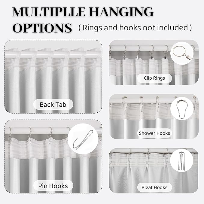 Soundproof 100% Blackout Curtains 96 inches, 3 Layers Thermal Insulated Back Tab Drapes for Door Window Nursery Divider Living Room, with Pin Hooks Grayish White 50x96 Inch 1 Panel