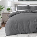 Bare Home Bedding Duvet Cover Oversized Queen Size - Premium 1800 Super Soft Collection - Lightweight, Cooling Duvet Cover - Soft Breathable Bedding (Oversized Queen, Grey)