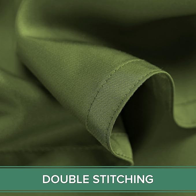 Pure Bamboo Full Sheets, Genuine 100% Organic Viscose Derived from Bamboo Bed Sheet Set, Luxuriously Soft & Cooling, Double Stitching, 2 Year Quality Promise (Full, Pesto)