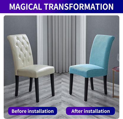 Howhic Stretch Chair Covers for Dining Room Set of 2, Removable Washable Dining Room Chair Covers, Dining Chair Slipcovers Seat Protector, Great Decoration for Home and Banquet (Dusty Blue, 2 Pack)