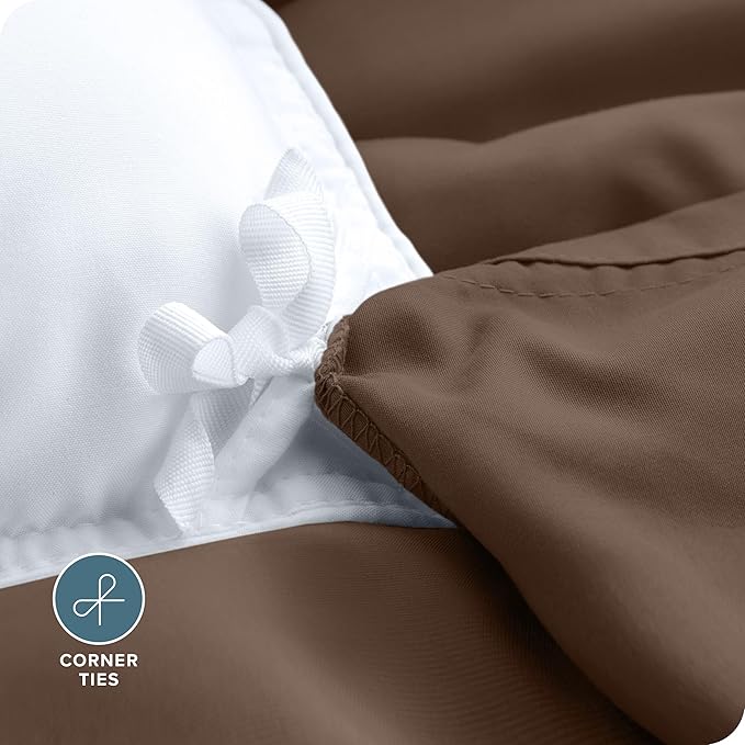 Bare Home Bedding Duvet Cover Queen Size - Premium 1800 Super Soft Collection - Lightweight, Cooling - Soft Breathable Bedding Duvet Cover (Queen, Cocoa)