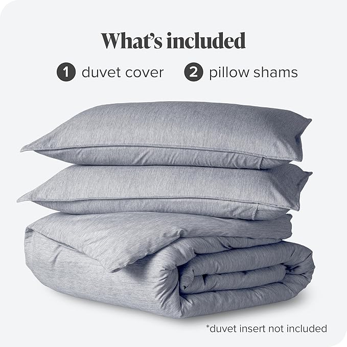 Bare Home Bedding Duvet Cover Oversized King Size - Premium 1800 Super Soft Collection - Lightweight, Soft Textured Duvet Cover (Oversized King, Heathered Midnight Blue)