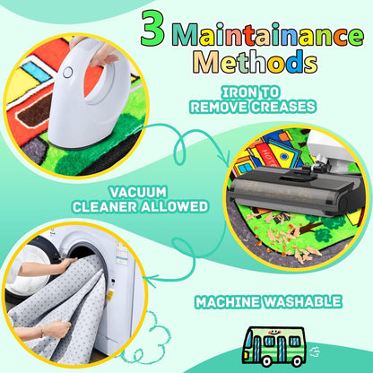 Road Car Rug,City Road Rug for Kids,4x6 Ft Kids Floor Play mat,and Car Carpet Play Mat with Realistic Colors – Perfect for Children and Non-Slip for Classroom,Playroom and Bedroom