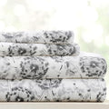 Linen Market Double-Brushed Patterned Microfiber Full Sheet Set 4 Piece – Oeko-TEX Certified Ultra Soft & Wrinkle-Free - 16" Deep Pocket Sheets - Easy Care Full Size - Make a Wish Light Gray