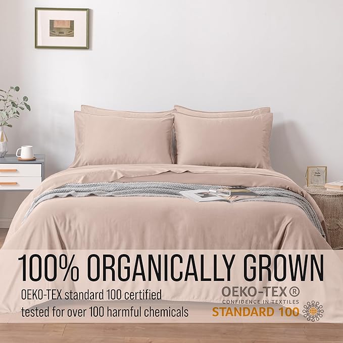 Bella Coterie 6 Piece Luxury Bamboo Viscose King Size Sheet Set | 100% Organically Grown | Cooling for Hot Sleepers | 18" Deep Pocket | Soft & Hypoallergenic | 4 Pillowcases [Dusty Rose]
