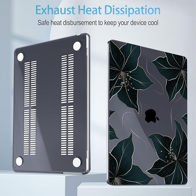 Mektron for 2025 M4 MacBook Air 13.6 Inch A3240 Case Fits 2023 A2681 M2 2024 A3113 M3 Chip with Liquid Retina Display Touch ID, Printed Plastic Hard Shell Cover for MacBook Air 13.6", Floral C218
