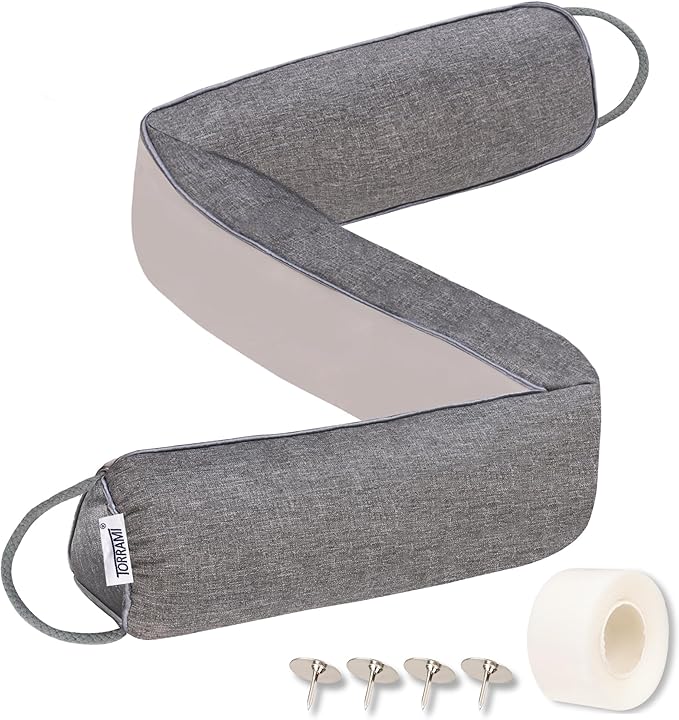 TORRAMI 36" Door Draft Stopper for Bottom of Doors, Seal Blocks Hot Air, Noise, Bugs, Keeps Cold AC in, Easy Install Gap Filler Draft Stoppers,Gray