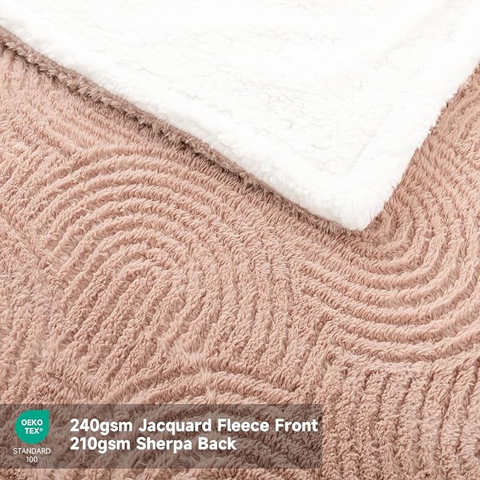 Heated Blanket Queen Size - 84"x90" Cozy Soft Jacquard Heating Blanket with 4 Heat Levels & 10 Hours Auto-Off, Jacquard Fleece, Overheating Protection, Warm Gifts, Brown