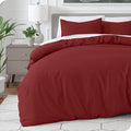 Bare Home Bedding Duvet Cover Queen Size - Premium 1800 Super Soft Collection - Lightweight, Cooling - Soft Breathable Bedding Duvet Cover (Queen, Rosewood)