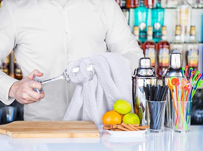 Utopia Towels - Kitchen Bar Mops Towels, Pack of 216 Towels - 16 x 19 Inches, 100% Cotton Super Absorbent White, Multi-Purpose Cleaning for Home and Kitchen Bars