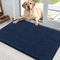 OLANLY Dog Door Mat for Muddy Paws 36x24, Absorbs Moisture and Dirt, Absorbent Non-Slip Washable Doormat, Quick Dry Chenille Mud Mat for Dogs, Entry Indoor Entryway Carpet for Inside Floor, Dark Blue
