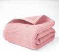 Salt Earth GOTS Certified 100% Organic Cotton Throw Blanket, 108"X90" Blankets & Throws for Bed, Throw Blanket for Couch,Modern & Cozy Blanket, All Season Waffle Blanket, Soft Blanket (Misty Rose)