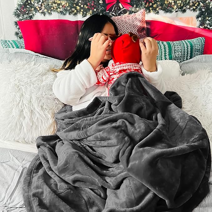 Bedsure GentleSoft Fleece Blankets King Size Dark Grey - Bed Blanket Soft Lightweight Plush Cozy Fuzzy Luxury Microfiber, 108x90 inches