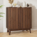 Sideboard Cabinet, Small Buffet Cabinet, Modern Fluted Storage Cabinet with Adjustable Shelf & Doors, Accent Credenza Sideboard for Kitchen, Coffee Bar, Living Room, Entryway, Hallway