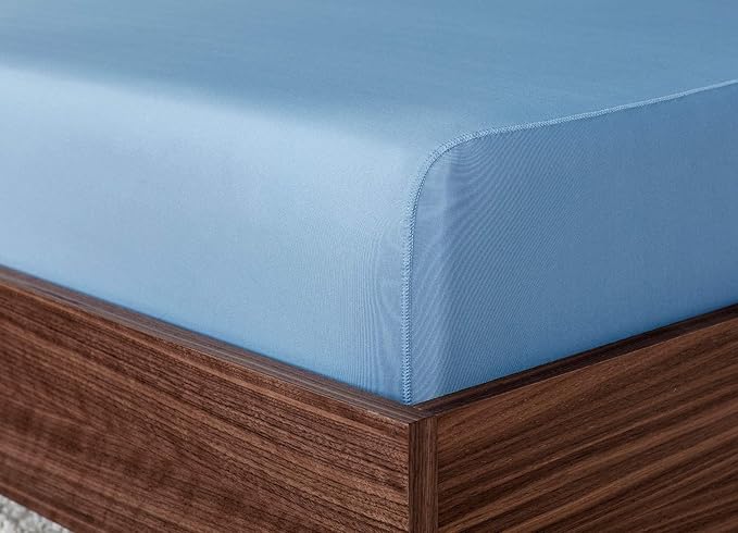 SHEEX - Original Performance Sheet Set with 2 Pillowcases, Ultra-Soft Fabric Cooling and Breathes Better Than Traditional Cotton - Carolina Blue, Full