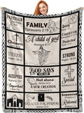 Bible Verse Christian Gift Blanket 60"x80", Inspirational Faith Throw for Believers, I Am a Child of God Blanket,Baptism Spiritual Gifts for Catholic Men Women