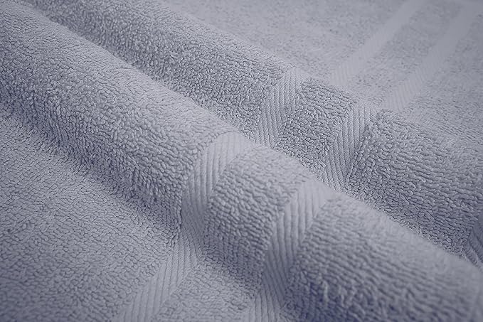 Looperry 6 Pack Small Bath Towel Set - 100% Cotton 23x46 Shower Towels in 450 GSM. Lightweight & Absorbent Quick Dry Gym Towel for Showering, Pet Drying, Spas & Salons. Terry Ringspun Towels (Grey)