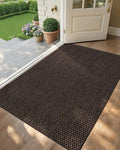 Color&Geometry Ultra-Thin Indoor Door Mat, 36"x56" Low-Profile Non-Slip Entryway Rug with Modern Geometric Texture, Washable Doormat for Indoor Entrance, Front Door, Brown (Rolled-up NO Creases)