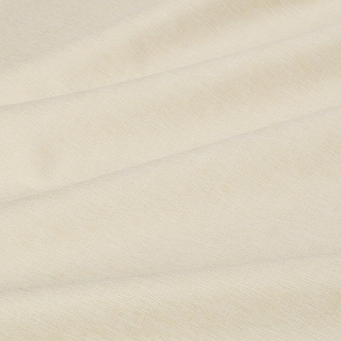 Amazon Basics 100% Blackout Curtains with Grommets, 2 Panels, 52 x 84 Inches, Beige