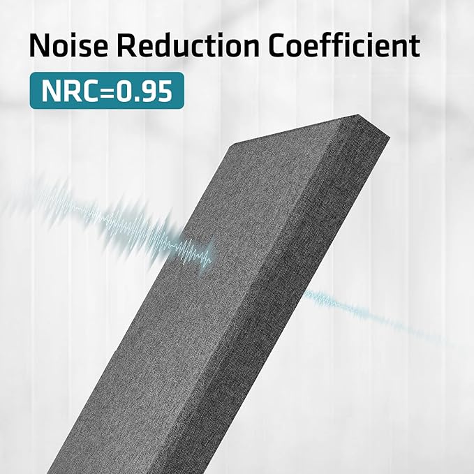 UMIACOUSTICS 2 PCS Fiberglass Acoustic Panels, 48x12x2 Inches Sound Absorbing Panels, Sound Proof Panels for Studios, Office, Home Theater. (Heather)