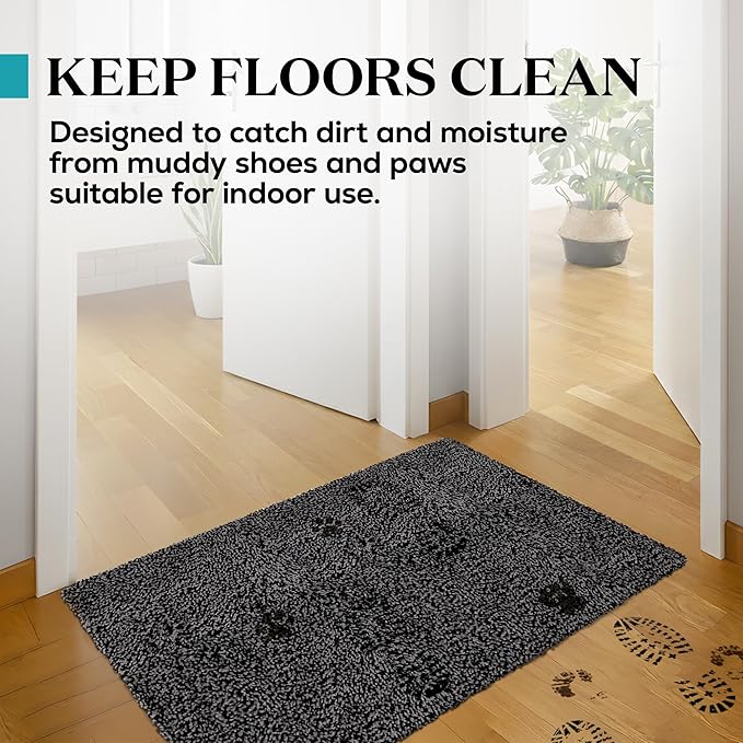 Premium Microfiber Indoor Door Mat – 32"x48" Washable Entry Mat, Non-Slip, Waterproof Backing, Super Absorbent, Low Profile Entryway Doormat for Indoor Entrance