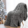 Wemore Shaggy Long Fur Faux Fur Weighted Blanket, Cozy and Fluffy Plush Sherpa Long Hair Blanket for Adult 15lbs, Fluffy Fuzzy Sherpa Reverse Heavy Blanket for Bed, Couch, Grey, 60 x 80 Inches