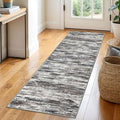 2x6 Modern Abstract Runner Rug for Hallways, Grey Brown Super Soft Hallway Decor Kitchen Rugs with Non-Slip, Non-Shedding Washable Runners for Entryway Bedroom Indoor