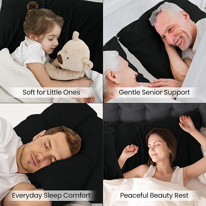 Pillow Covers by Utopia Bedding - Queen Size 2-Pack – Soft Brushed Microfiber – Perfect for Hospitals, Hotels, Guest Rooms – Oeko-TEX Certified, 20x30 Inches (Black)