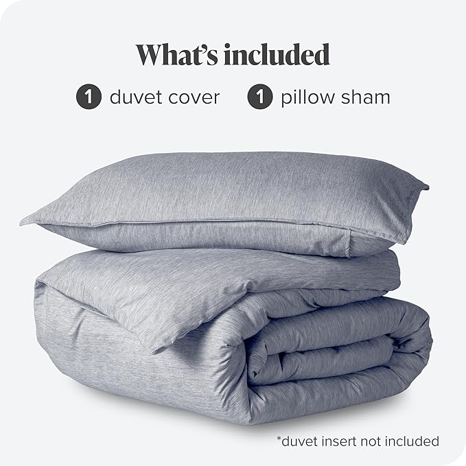Bare Home Bedding Duvet Cover Extra Long - Premium 1800 Super Soft Collection - Lightweight, Duvet Cover - Soft Textured (Twin/Twin XL, Heathered Midnight Blue)