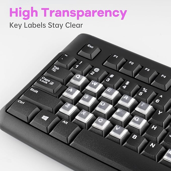 Tomorotec 80PCS Clear Silicone Raised Keyboard Key Cover Stickers for Long Nails, Soft & Smooth Surface Non-Slip Typing Protectors, Universal Fit for Most Standard Keyboards, Easy to Apply and Replace